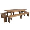 Flash Furniture Rectangle Antique Farm Table , 40"; 96", 40-1/4" W 30"; 17-3/4" H,  XA-FARM-5-GG
